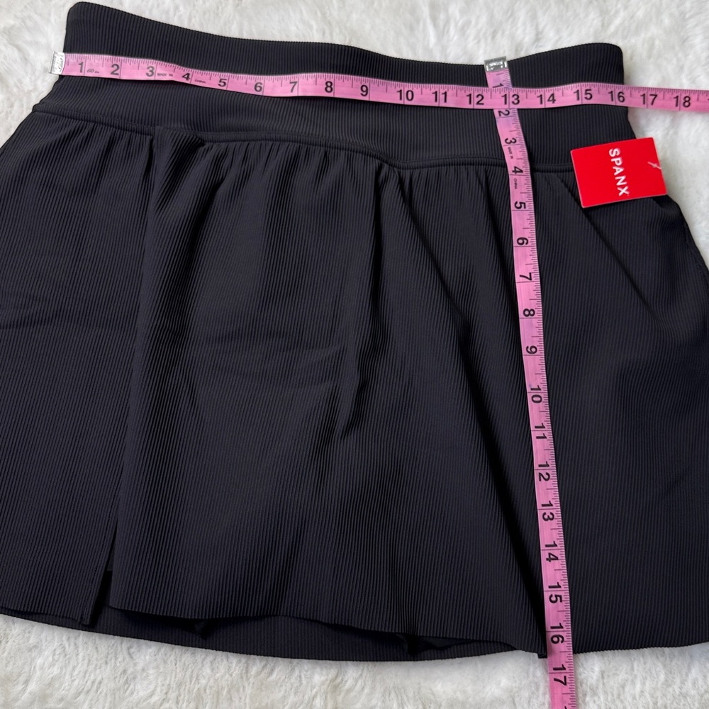 SPANX Get Moving Contour Rib Front Slit Skort 1X Very Black Sporty Tennis NEW - Picture 14 of 17